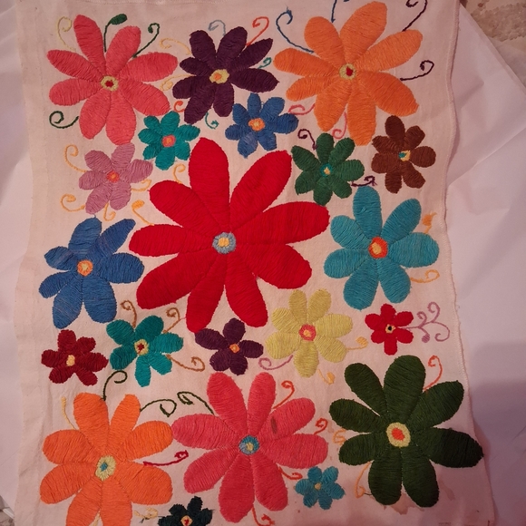 Otomi or Tenango floral textile